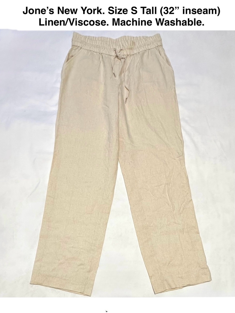 Jones New York Linen-Viscose Drawstring Pants Spring Summer